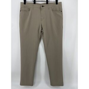 Public Rec Pants Men 33x34 Tan Straight 5 Pocket Performance Stretch Golf Casual
